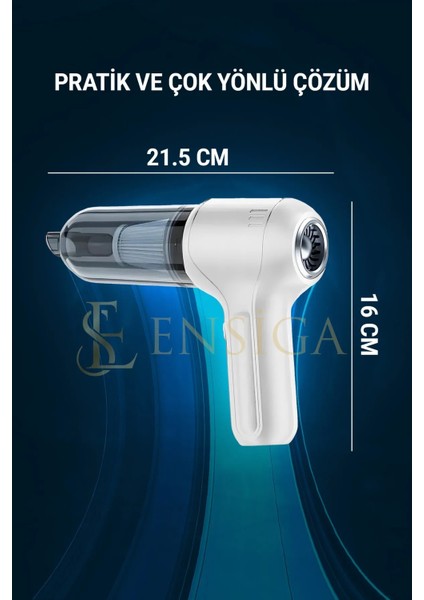 Güçlü ve Taşınabilir Şarjlı El Süpürgesi, 12000PA, Çok Amaçlı Kullanıma Uygun