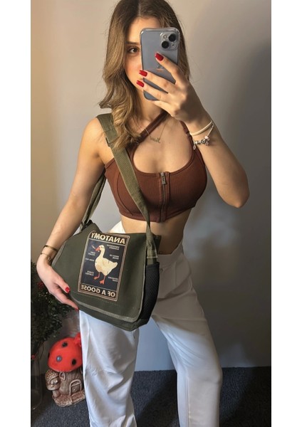 Haki Renkli, Baskılı, Şık ve Kullanışlı Postacı Çanta, Tarzınıza Tarz Katacak. fiyatları