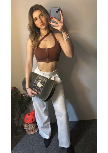 Haki Renkli, Baskılı, Şık ve Kullanışlı Postacı Çanta, Tarzınıza Tarz Katacak. fırsatları