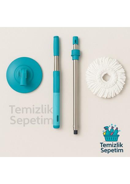 Turkuaz Turbo Spin Temizlik Kovası Sapı, Paslanmaz Çelik Uyumlu fiyatları