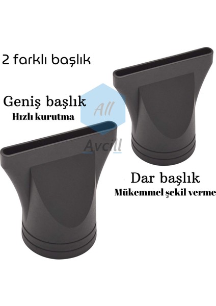 Siyah Dar ve Geniş Yedek Başlık, Profesyonel Fön Makineleri Için Uyumlu fiyatları