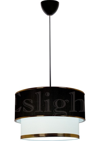 Şeritli Siyah-Gold Tekli Sarkıt Avize E105, Şık ve Modern Aydınlatma Seçeneği