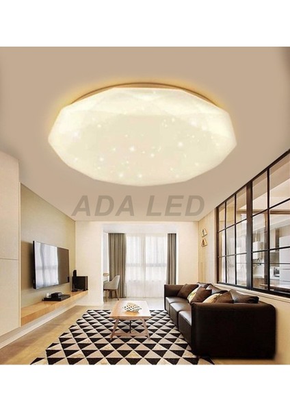 48 W Elmas Model Sıva Üstü LED Panel Işık, 48 cm Çap, Sarı Renk