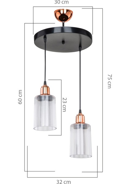 Modern 2'li Siyah ve Bakır Aydınlatma Seti, Şık ve Işlevsel Tasarım modelleri