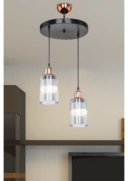 Modern 2'li Siyah ve Bakır Aydınlatma Seti, Şık ve Işlevsel Tasarım fırsatları