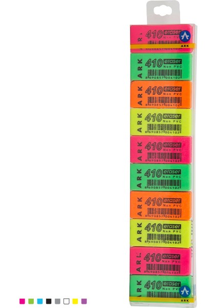 Dikdörtgen Silgi Neon 10’lu Pet Kutuda