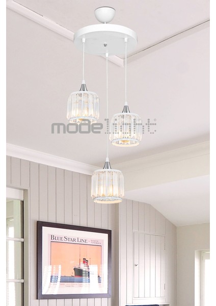 Haliç 3'lü Çember Avize, Modern Beyaz ve Krom Tasarım, Şık Aydınlatma Seçeneği fırsatları