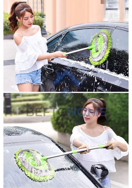 Teleskopik Mikrofiber Araba Yıkama Fırçası ve Yedek Bezli, Pratik Temizlik Aracı modelleri