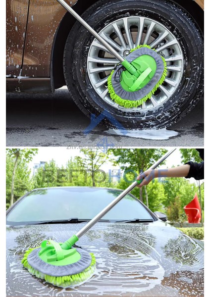 Teleskopik Mikrofiber Araba Yıkama Fırçası ve Yedek Bezli, Pratik Temizlik Aracı indirimleri