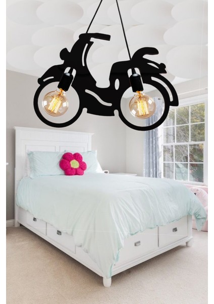 Modern Ahşap Siyah Sarkıt Lamba, Genç ve Çocuk Odası Dekoru Için Ideal modelleri