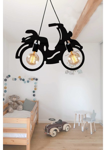 Modern Ahşap Siyah Sarkıt Lamba, Genç ve Çocuk Odası Dekoru Için Ideal indirimleri