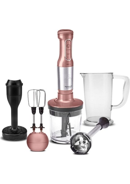 Uzun Ayaklı 6 Bıçaklı Blender Seti Rosegold Inox 2000 W