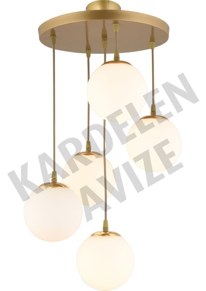 Şık 5'li Beyaz Camlı Sarkıt Tepsi Avize, Modern ve Zarif Aydınlatma Seçeneği fiyatları