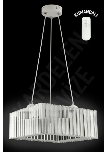 Modern 3'lü Beyaz Kare Avize, Kumandalı, Şık ve Şıklık Katıcı Tasarım fiyatları