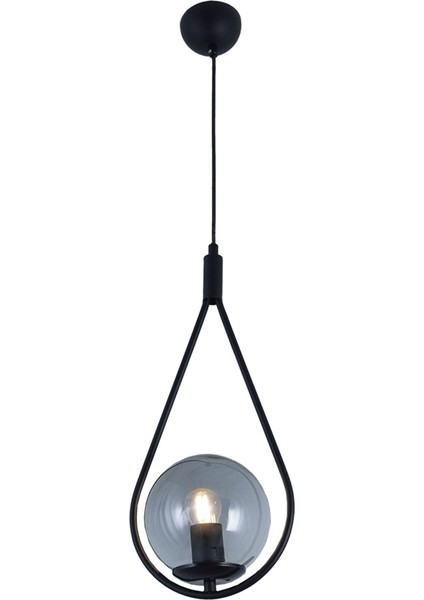 Şık Siyah Tekli Avize, Modern ve Hafif Tasarım, Ev ve Ofis Için Uygun