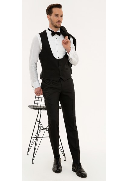 Erkek Siyah Yelekli Damatlık Smokin 50224036-VR046 fiyatları