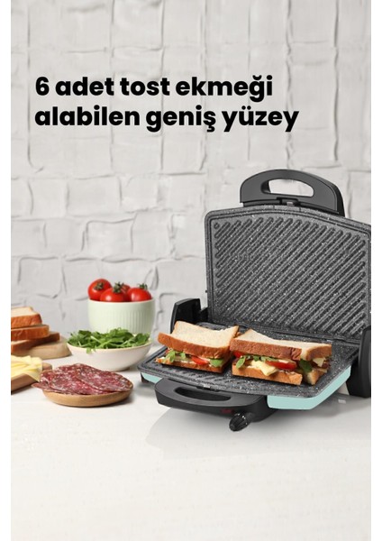 Yeşil 1750W Granit Çıkarılabilir Plakalı 5 Kademe Isı Ayarlı Tost Izgara Makinesi fırsatları
