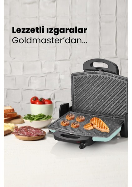 Yeşil 1750W Granit Çıkarılabilir Plakalı 5 Kademe Isı Ayarlı Tost Izgara Makinesi indirimleri