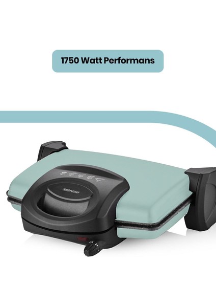 Yeşil 1750W Granit Çıkarılabilir Plakalı 5 Kademe Isı Ayarlı Tost Izgara Makinesi