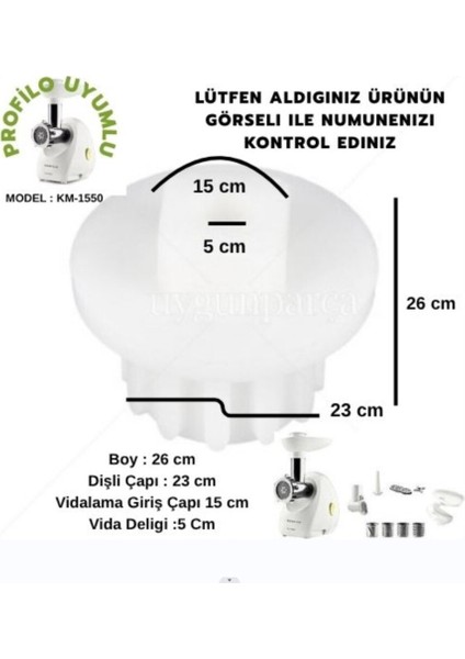 Profilo KM-1550 Kıyma Makinesi Dişlisi, Dayanıklı ve Yüksek Performanslı Parça