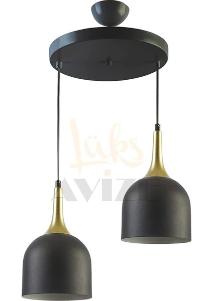 Modern Metal Sarkıt Avize, Siyah ve Beyaz Renkli Çift Ürün, Şık Mutfak ve Cafe Dekoru