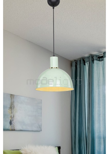 Mint Yeşili Tekli Sarkıt Işık, Şık ve Modern Ev Dekoru Için Ideal Seçim