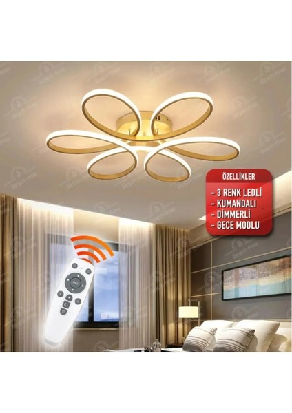 Modern Stella Ledli Plofonyer Avize, Kumandalı, Şık ve Şık Tasarım