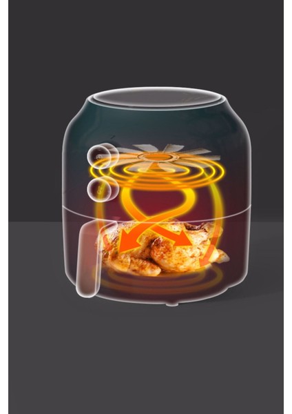 Siyah Yağsız Fritöz 2.6 L, Hızlı ve Sağlıklı Pişirme Için Idealdir