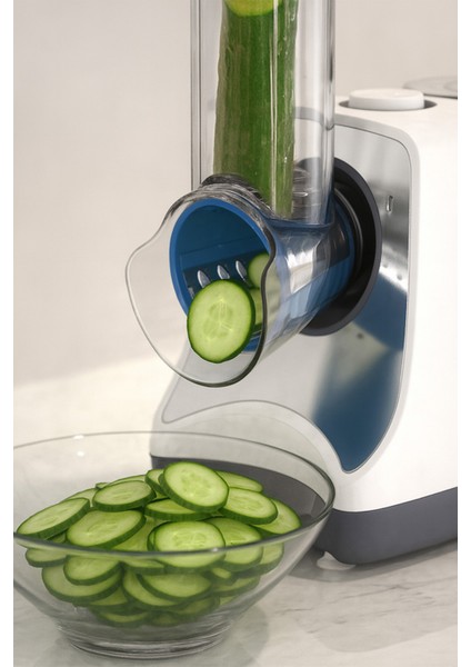 Çok Fonksiyonlu Otomatik Doğrayıcı, Rende ve Dilimleme Makinesi, Beyaz Renk