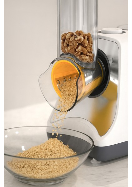 Çok Fonksiyonlu Otomatik Doğrayıcı, Rende ve Dilimleme Makinesi, Beyaz Renk