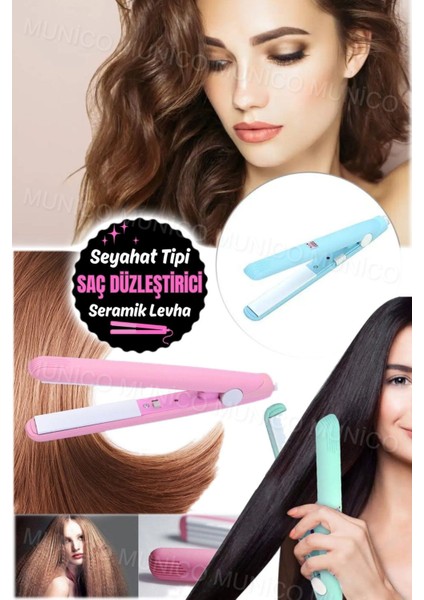 Mini Seyahat Saç Düzleştirici, Çok Renkli, Hızlı ve Etkili Kullanım Sağlar.