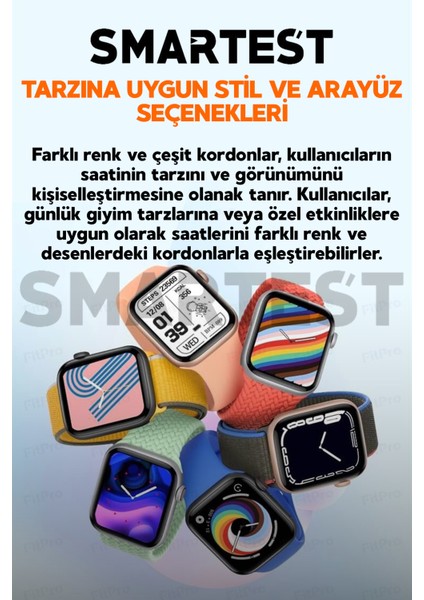 Uyumlu Akıllı Saat ve Dokunmatik Bluetooth Kulaklık, Beyaz, Yeni Versiyon indirimleri