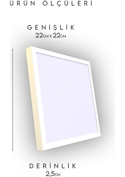 3200K Sarı Işık Kare Modern LED Panel Tavan Lambası, Salon, Mutfak, Banyo Için