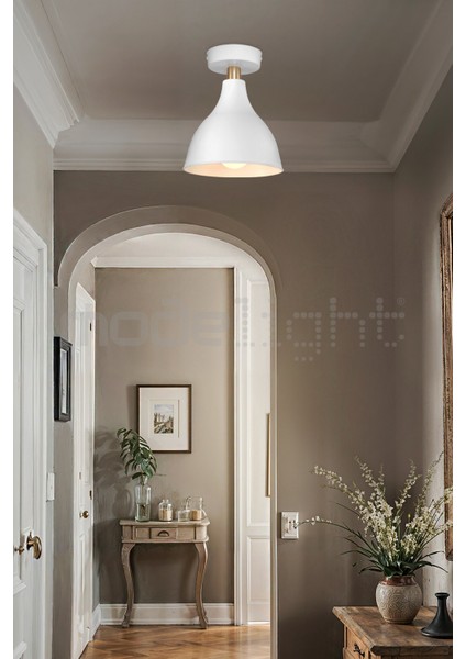 Beyaz Tekli Plafonyer Avize, Salon, Oturma, Çocuk, Yemek, Yatak Odası ve Antre Için Ideal