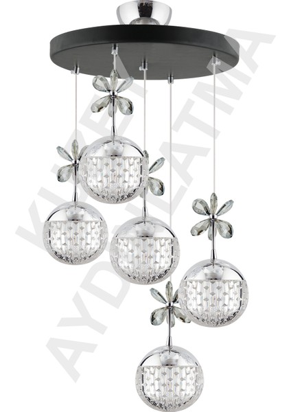 5'li Siyah Kumandalı Renkli Ledli Sarkıt Avize, Modern ve Şık Tasarım modelleri