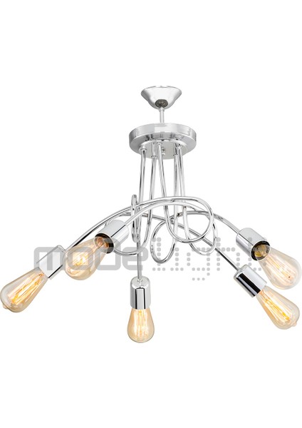 Turuncu 5'li Krom Avize ile Şık ve Modern Aydınlatma Sağlar modelleri