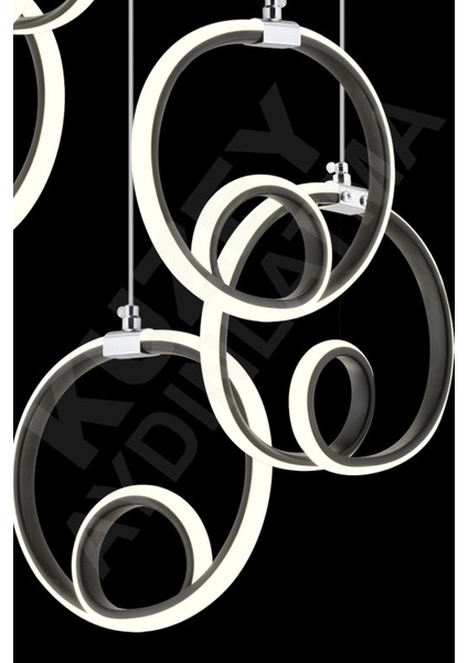 5'li Safir Sarkıt LED Avize, Siyah Krom Şık ve Modern Aydınlatma Seçeneği fiyatları