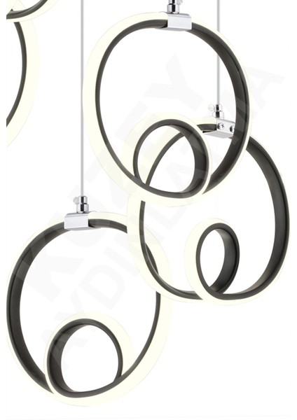 5'li Safir Sarkıt LED Avize, Siyah Krom Şık ve Modern Aydınlatma Seçeneği fırsatları