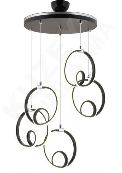 5'li Safir Sarkıt LED Avize, Siyah Krom Şık ve Modern Aydınlatma Seçeneği indirimleri