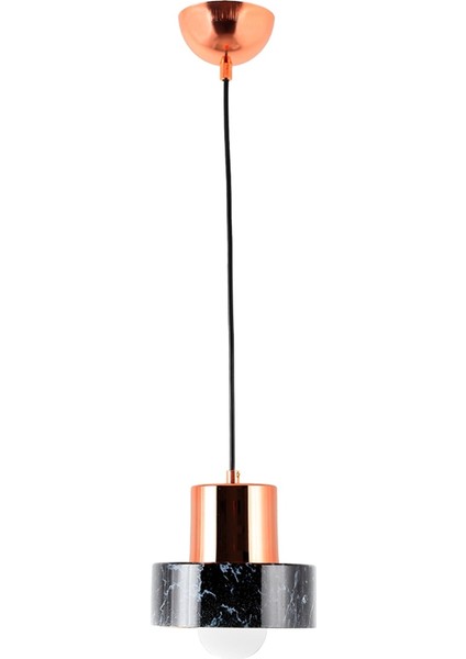 Mermer Desenli Siyah Tekli Avize, Şık ve Modern Tasarım