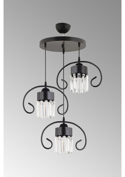 Siyah 3'lü Kelebek Kristal Taşlı Modern Avize fiyatları