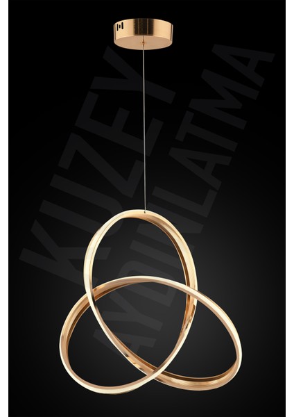 3 Renkli LED Kumandalı Tekli Su Yolu Avize, Sarı Işık, Modern Tasarım