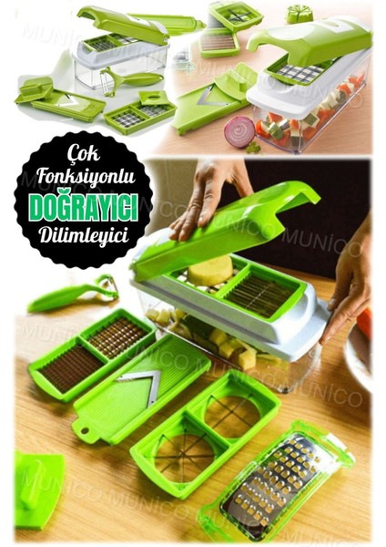 11 Parça Çok Fonksiyonlu Sebze Doğrayıcı ve Kesici Seti, Mutfak Aleti fiyatları