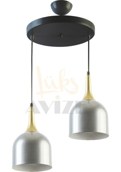 Modern Metal Sarkıt Avize, Şık Gümüş Renk, Mutfak ve Cafe Dekoru Için Ideal Çiftli Işık