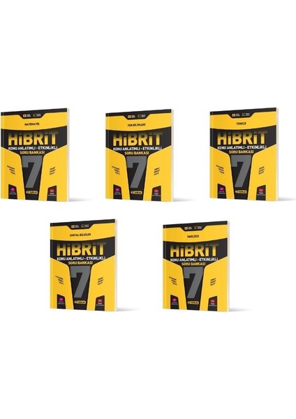 7.sınıf Hibrit Matematik+Fen+Türkçe+Inkilap+Ingilizce Soru Bankası Seti