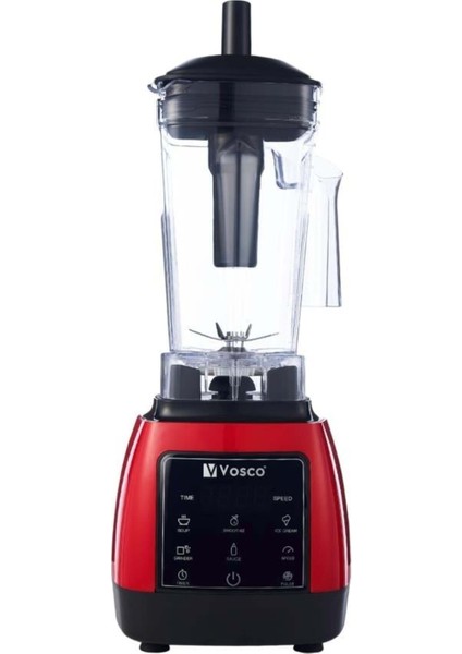 1600W Güçlü Kırmızı Mutfak Blender, 2 Litrelik Kapasite, Kolay Kullanım ve Şık Tasarım