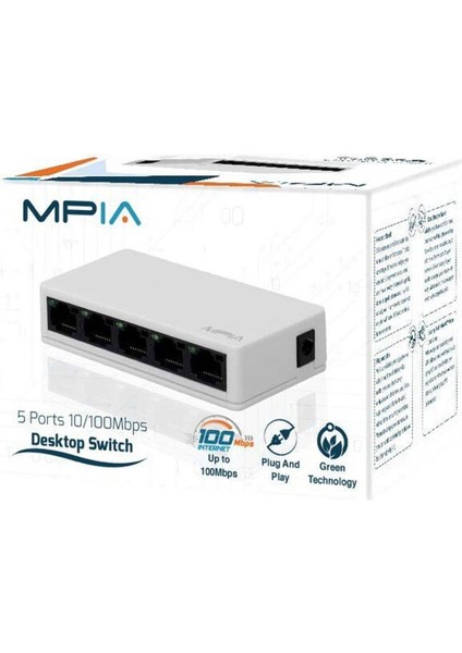 5 Port 10/100 Mbps Anahtar, Beyaz, Hızlı ve Güçlü Bağlantı Sağlar fiyatları