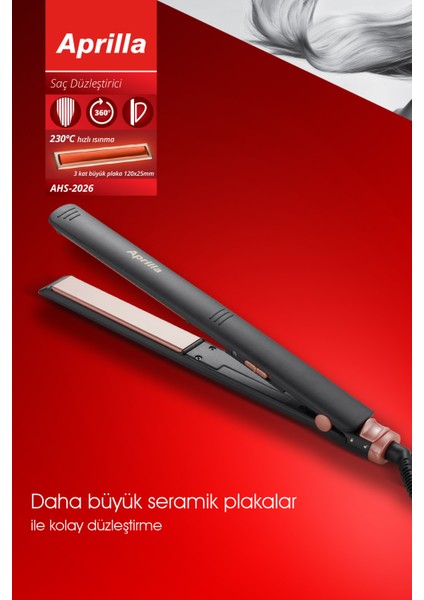 Siyah Çok Fonksiyonlu Saç Düzleştirici, Kristal Seramik Plaka, Şık ve Kullanışlı