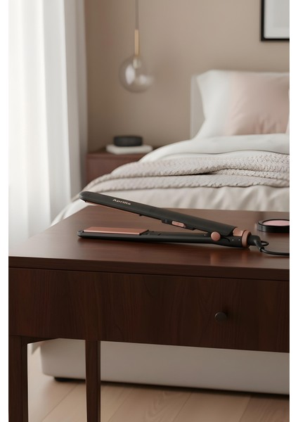 Siyah Çok Fonksiyonlu Saç Düzleştirici, Kristal Seramik Plaka, Şık ve Kullanışlı modelleri