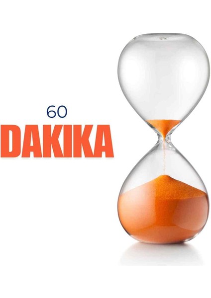 1 Saatlik Cam Kum Saati 60 Dakika Turuncu